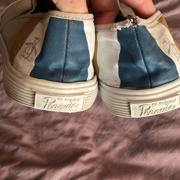 🐧 Men’s Original Penguin Canvas Slip-ons. Grey. US10. 🐧 - Picture 2 of 5